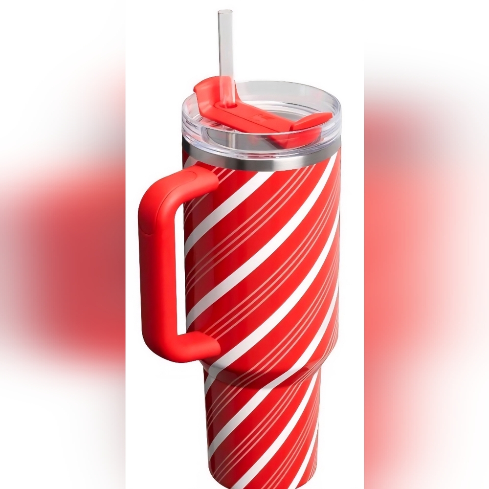 **NEW** Stanley 40 oz Tumbler CANDY CANE TWIST, Target Limited Holiday Exclusive - Picture 2 of 3